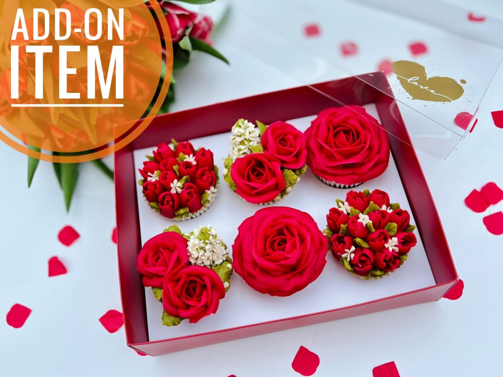 6 Flower Cupcakes - ADD ON ITEM